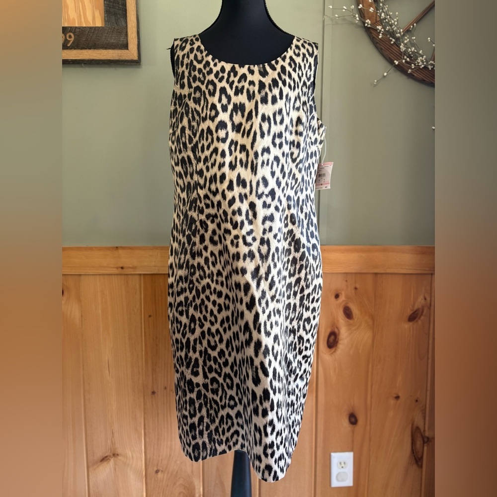 Kasper Leopard/Animal Print Dress in Hazelnut Combo. NWT size 10 retail $89